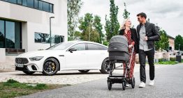 For speedy babies. These are the Mercedes-AMG strollers