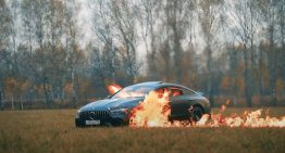Totally insane. Russian vlogger burns his Mercedes-AMG GT 63 S