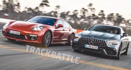 The Porsche Panamera Turbo takes on the Mercedes-AMG GT 63 S 4-Door Coupe on the racetrack
