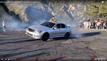 Mercedes C 63 AMG destroyed rear axle while doing drifts