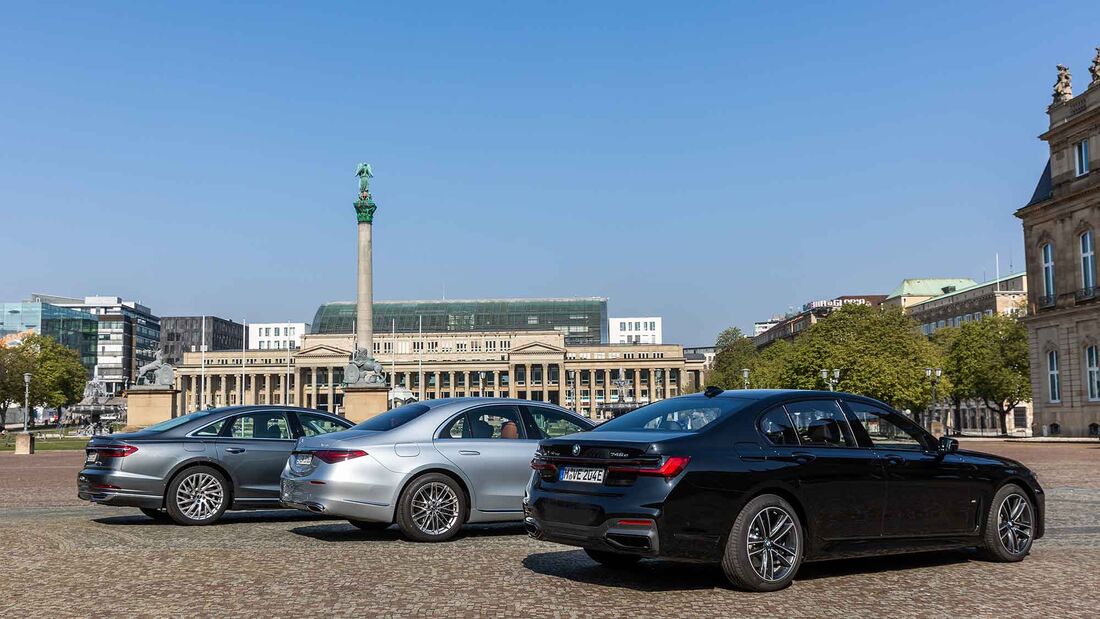 comparison test Mercedes S 500 4Matic, Audi A8, BMW 745e