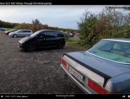 With the Mercedes SLC 500 (C107) on the Nurburgring (video)