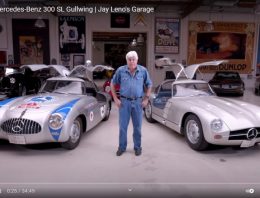 The oldest Mercedes SL Gullwing W194 driven by Jay Leno