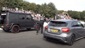 Brave Mercedes-AMG A 45 fights brother from another mother and supercars