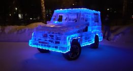 Ice, Ice, Baby! Mercedes-Benz G-Class Made of Ice Drives and Sounds Like a Real Car
