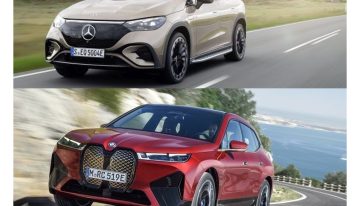 First static comparison Mercedes EQE SUV vs BMW iX