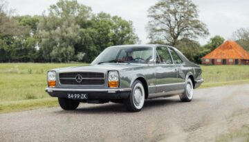 A one-off Mercedes 300 SEL 6.3 coupe for sale at an auction