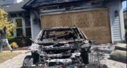 A loaner Mercedes EQE 350+ caught fire in the garage of a Florida mansion even though it wasn’t on charge
