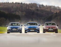Press review Mercedes CLE versus Audi A5 Coupe, BMW 4 Series coupe by auto motor und sport