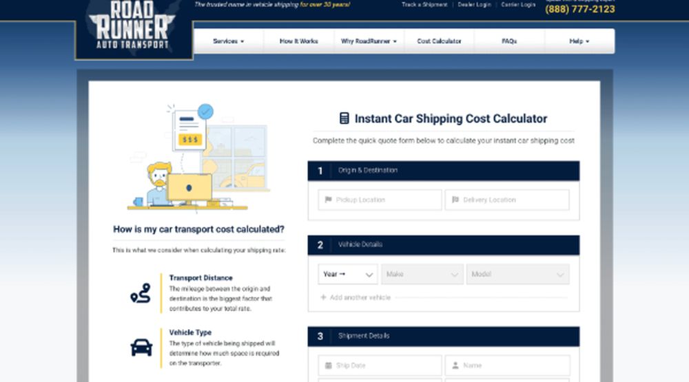 car shipping road runner