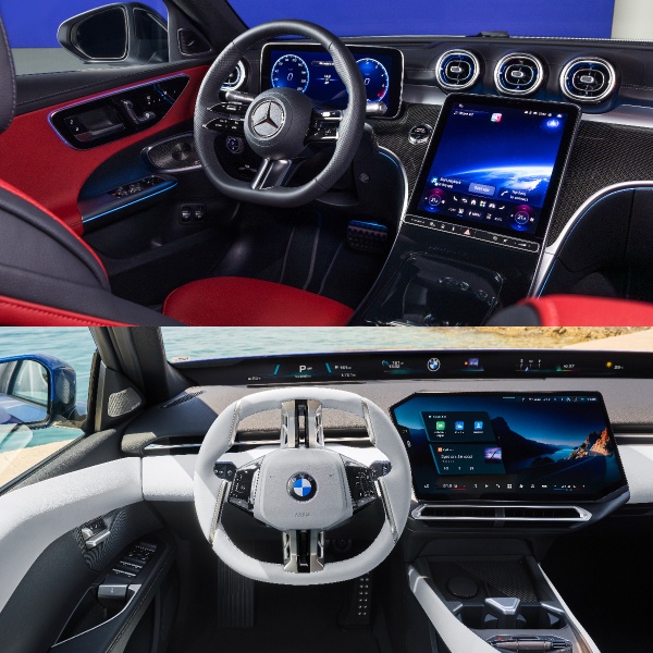 Mercedes C-Class facelift vs BMW 3 Serie 2027 dashboard