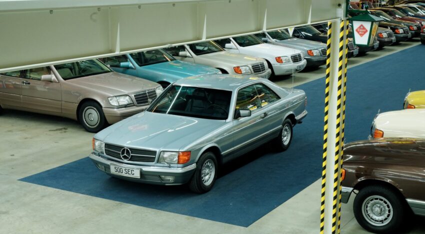 mercedes 500 SEC 1982 W126 silver blue metallic